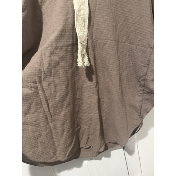 Mirth Women's Brown Cotton Gauze Tunic OS Boho Kaftan Top Earthy Natural India - Picture 5 of 10